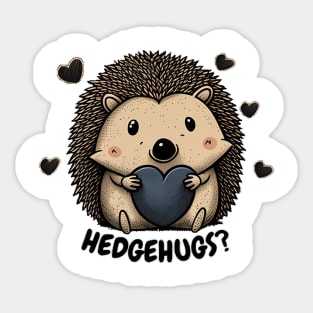 Hedgehugs - Cute Hedgehog T-Shirt Design Sticker